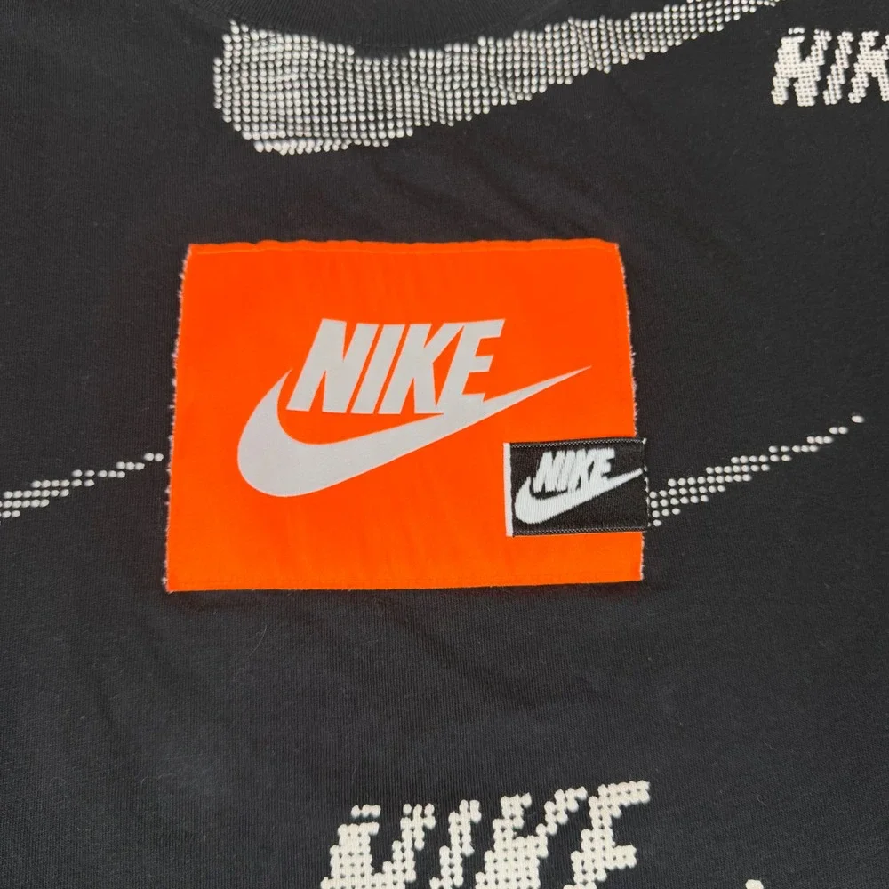 Nike Sportswear Mens XL Black All Over Print Just Do It Logo T-Shirt AR4991-010